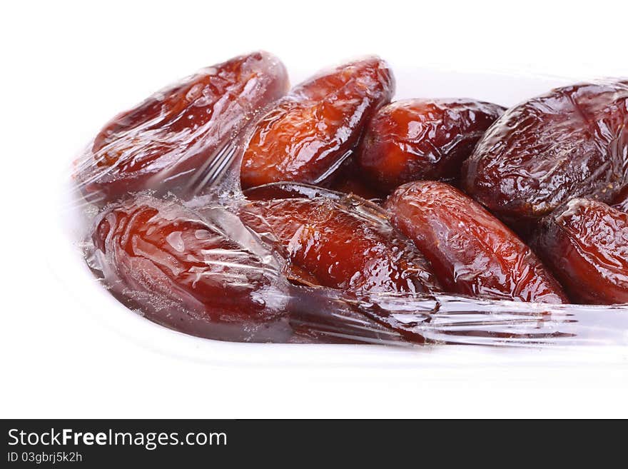 Dried date fruits isolated