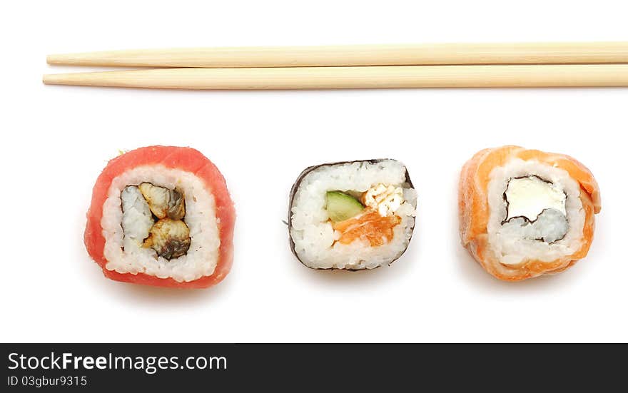 Sushi roll isolated on white