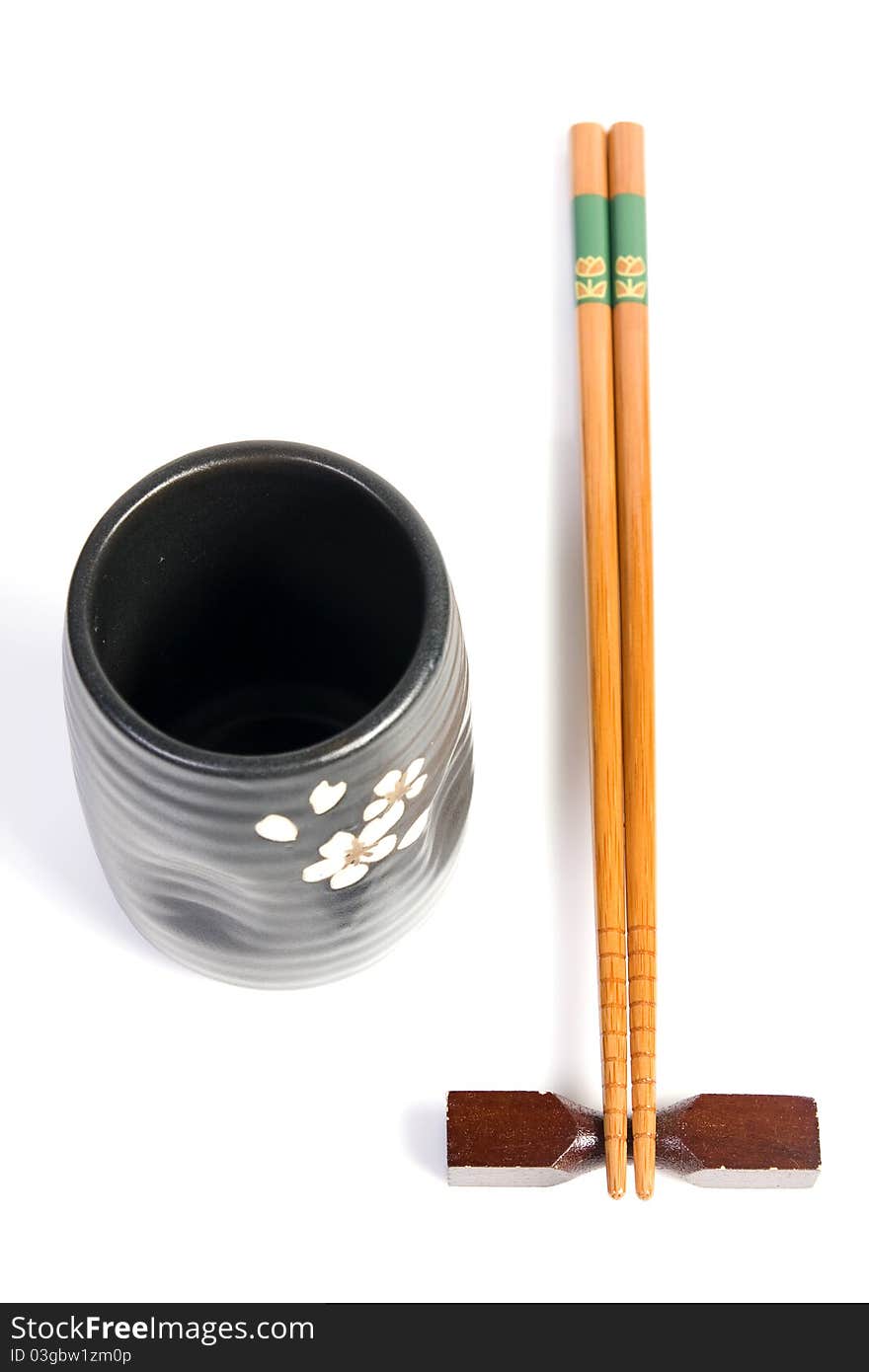 Chopsticks and tea bowl - japanese kitchen utensil