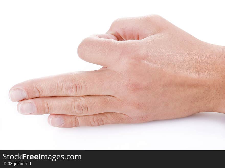 Female hand isolated on a white background