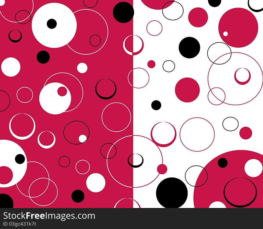 Background with red and black dots. Background with red and black dots