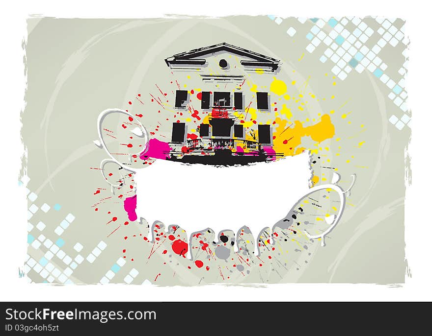 Vector abstract grubge house background. Vector abstract grubge house background