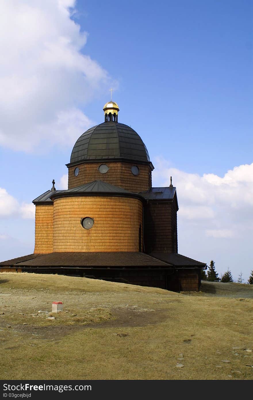 Wooden chapel of St. Cyril and Methodius on the top RadhoÅ¡Å¥