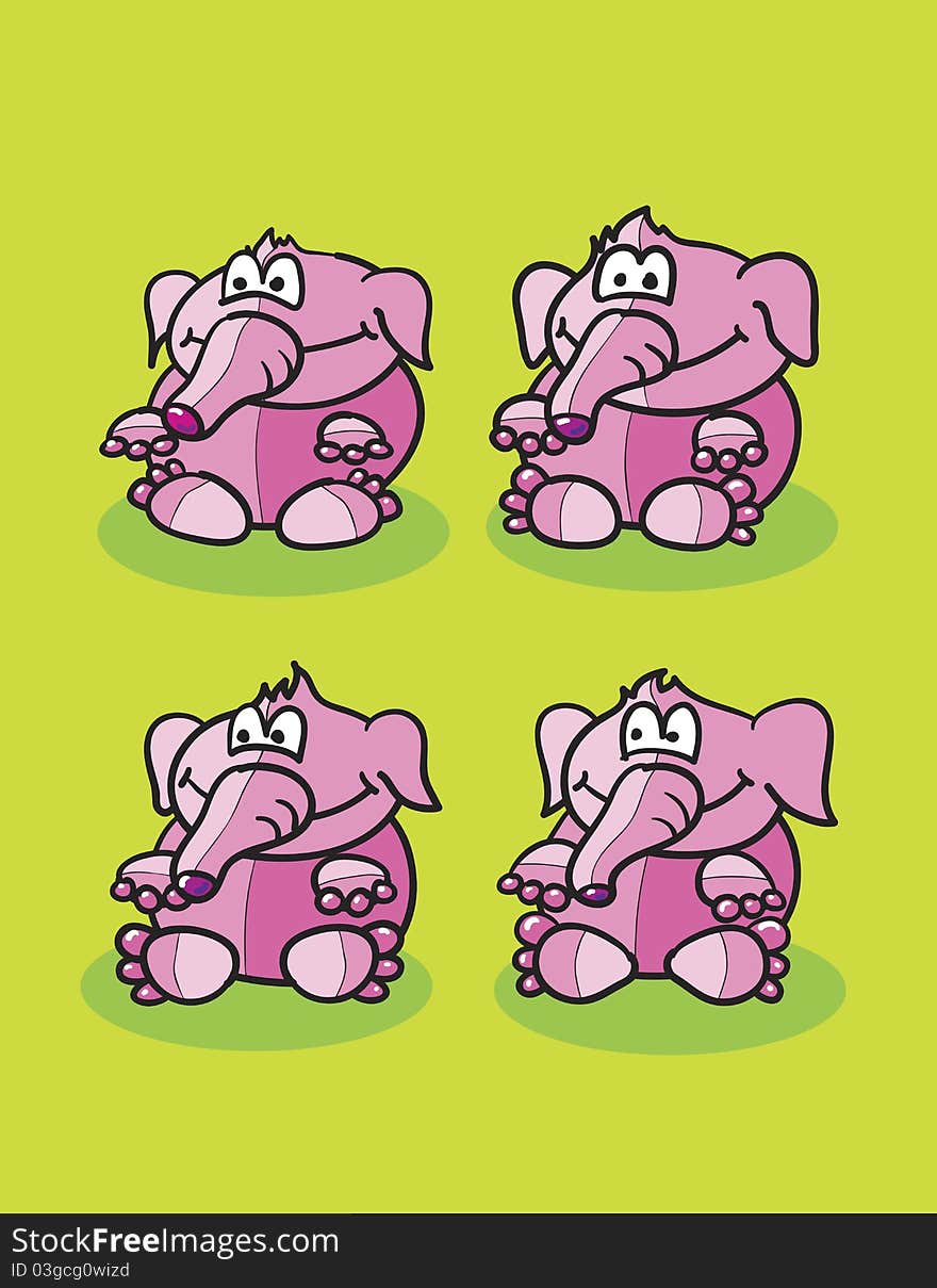 Pink elephants set