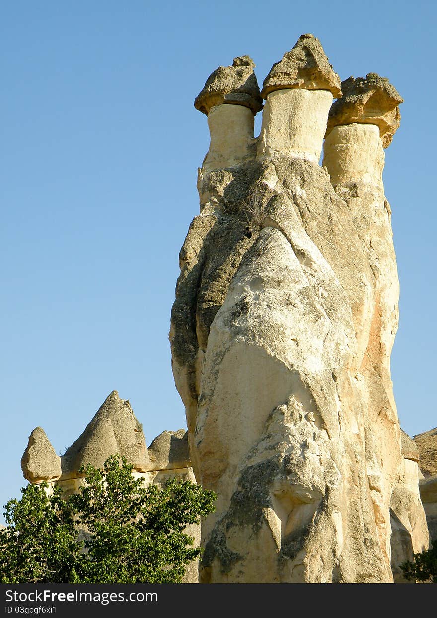 Kapadocia stone monuments in Turkey