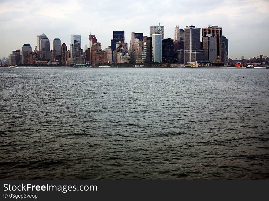 View of Manhattan from a Staten Island ferry