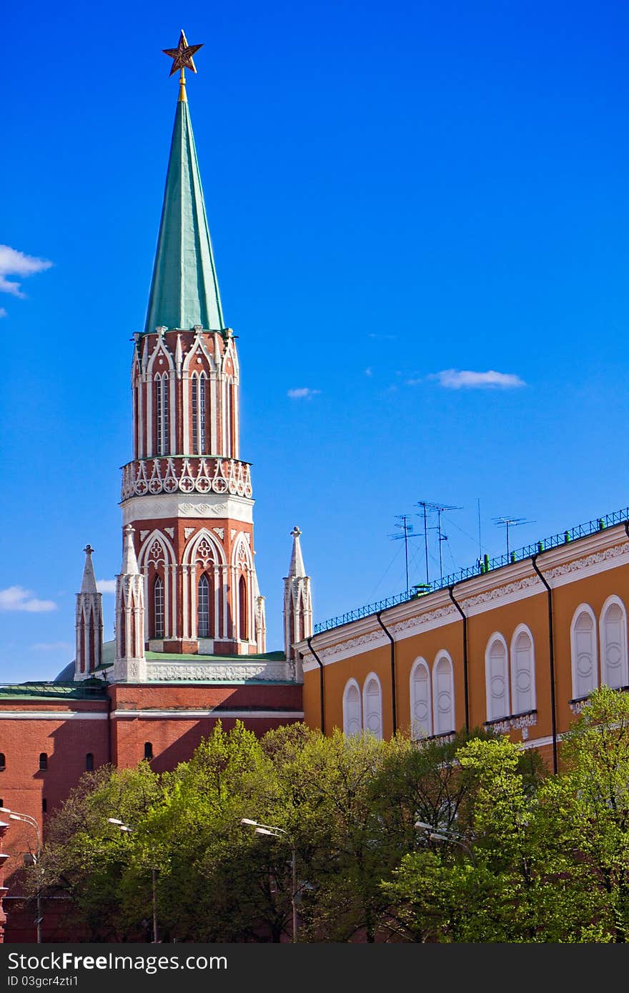 Kremlin's tower at Red Suare in Moscow, Russia. Kremlin's tower at Red Suare in Moscow, Russia