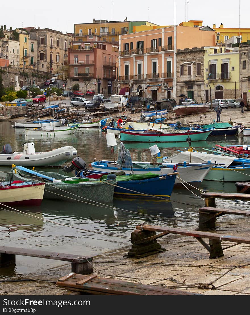 A old harbour in the south of italy