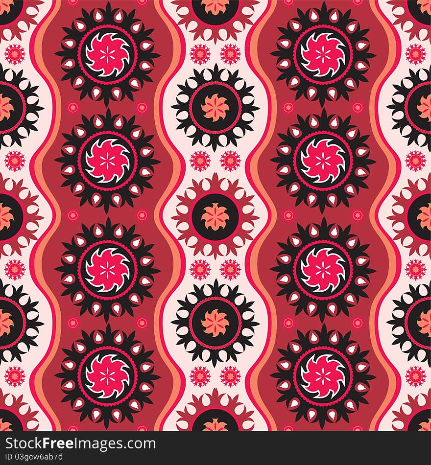 Traditional oriental seamless ornament in bright colors