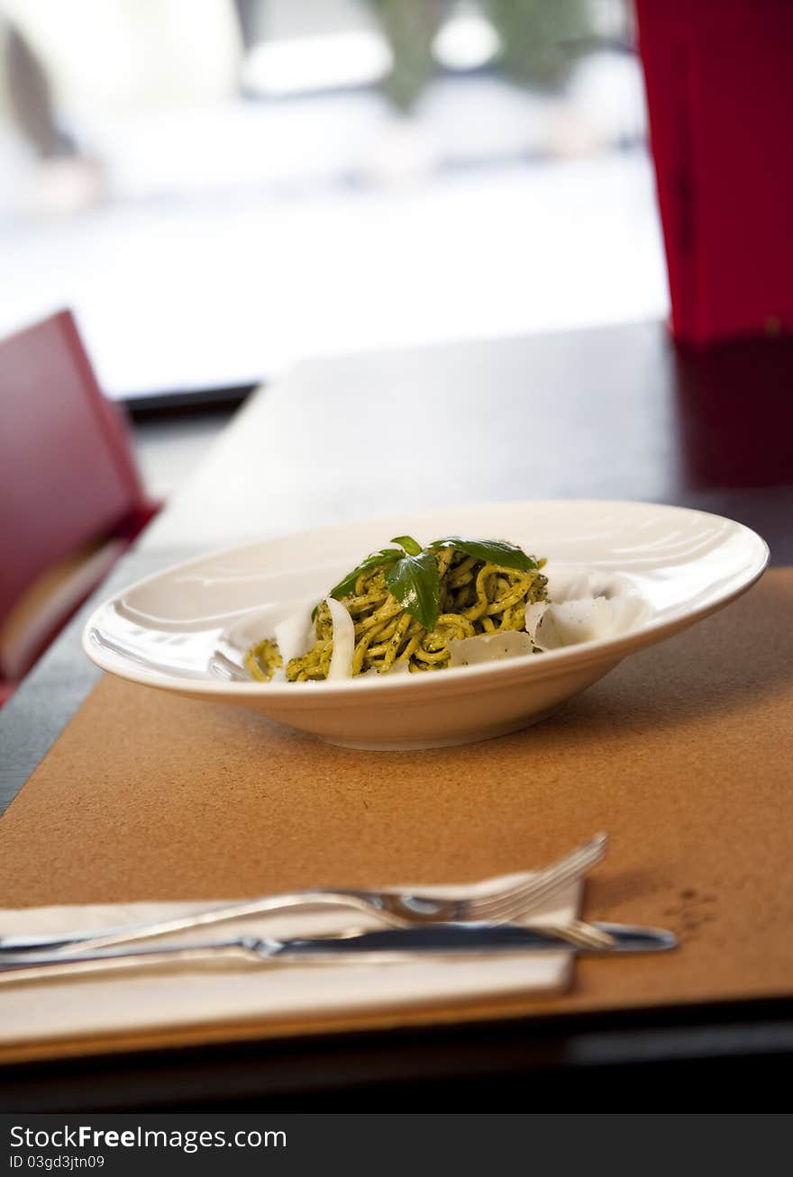 Italian traditionally pasta served in a restaurant. Italian traditionally pasta served in a restaurant.