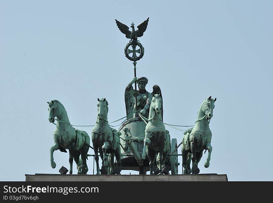 Details of Brandenburg Gate symbol of Berlin