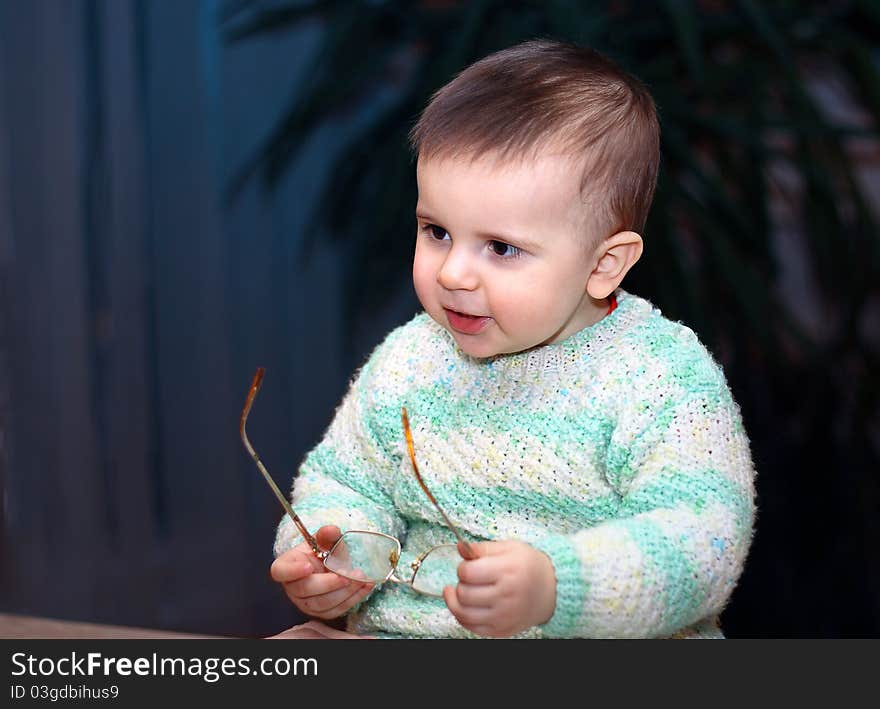 Little boy with glasses