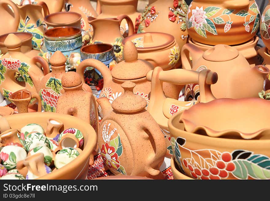 Folk art. ceramics. kettle