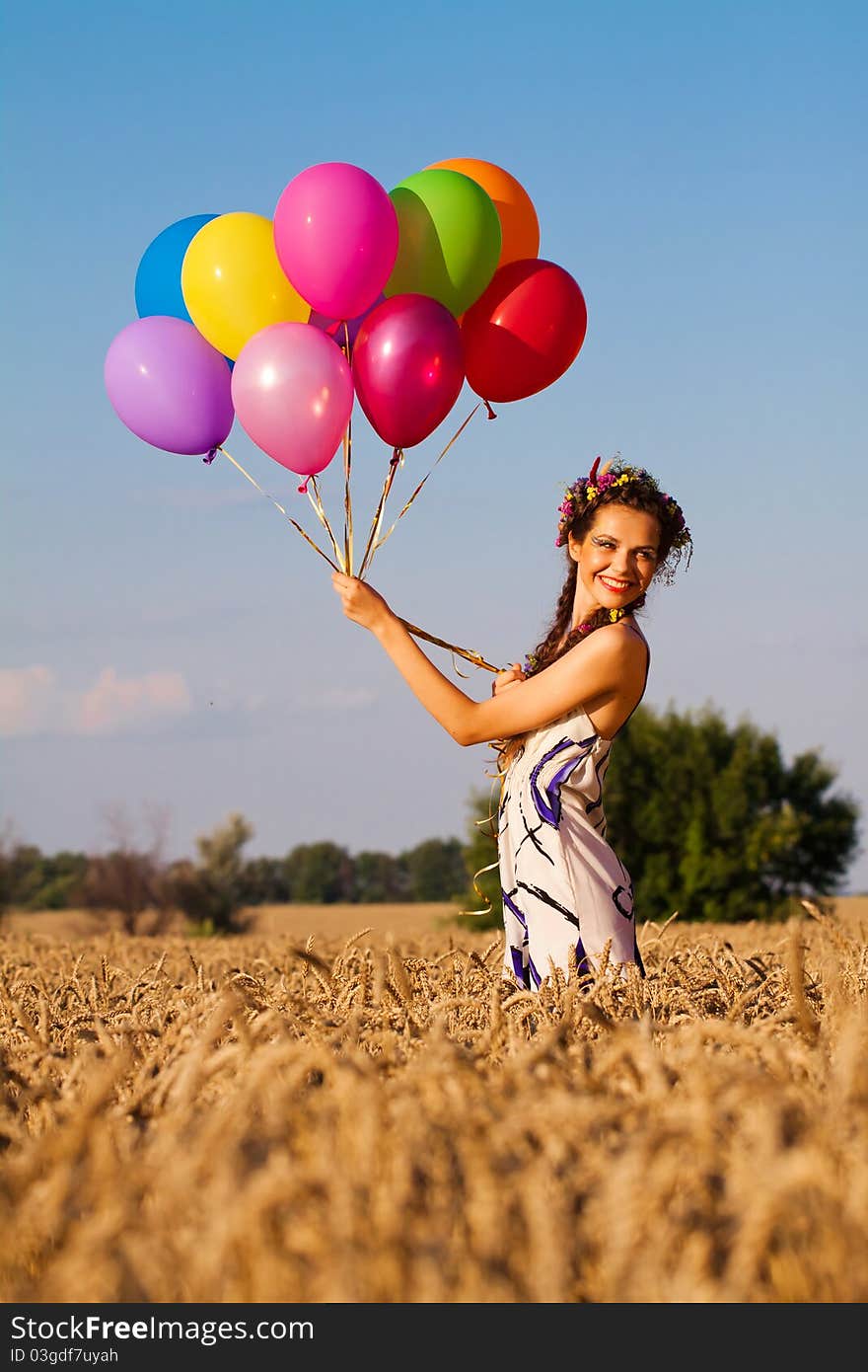 Summer portrait of beautiful girl