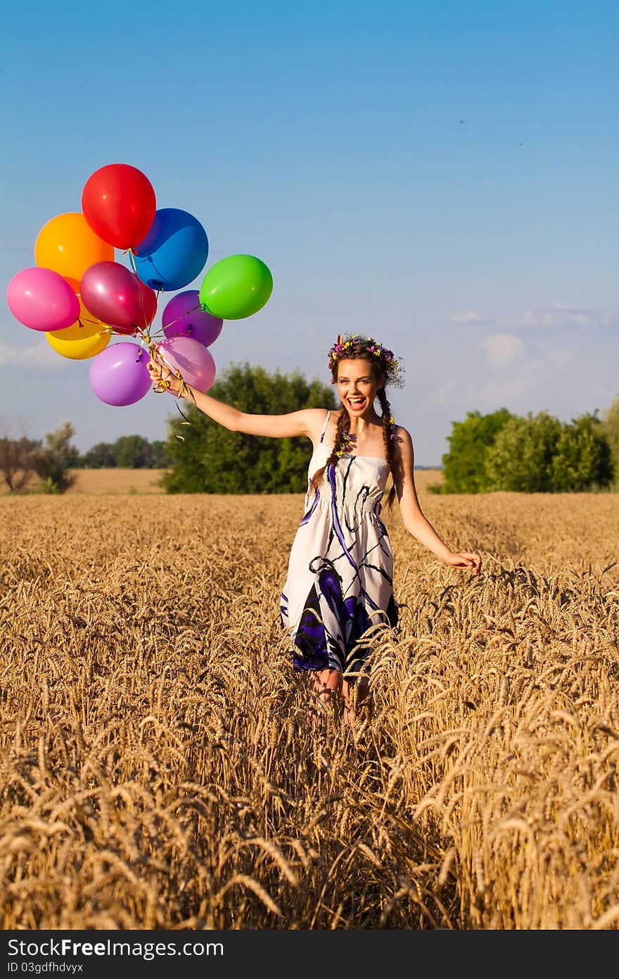 Portrait of girl in field