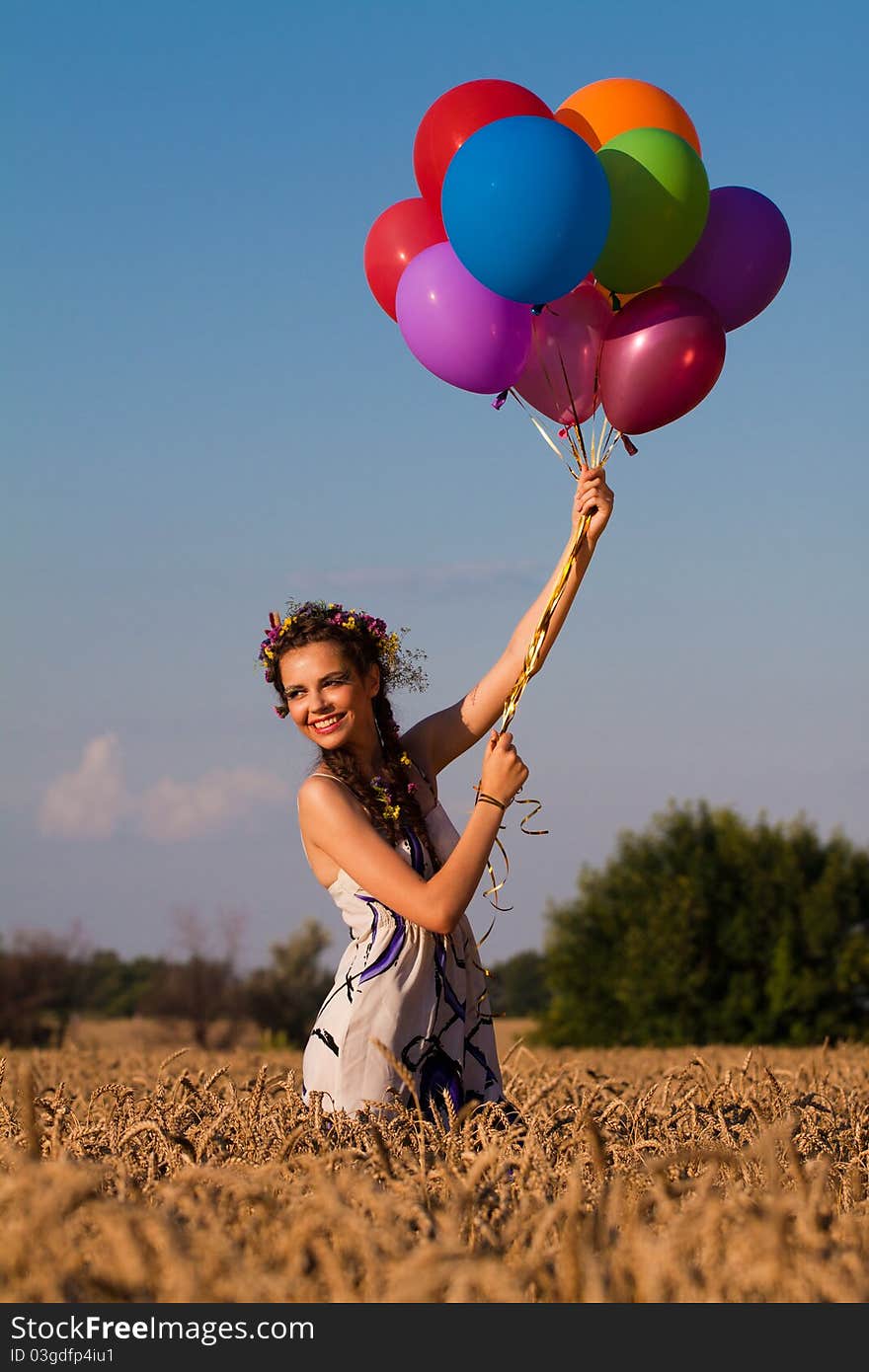 Portrait of pretty girl in summer