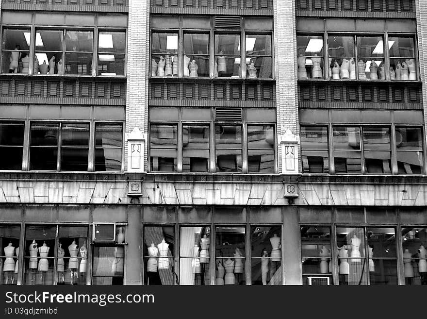 Several windows of a vintage store. Several windows of a vintage store