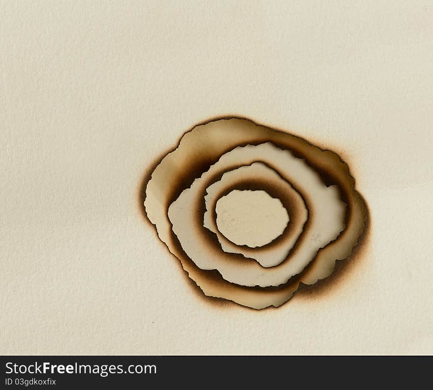 A close up of burned paper