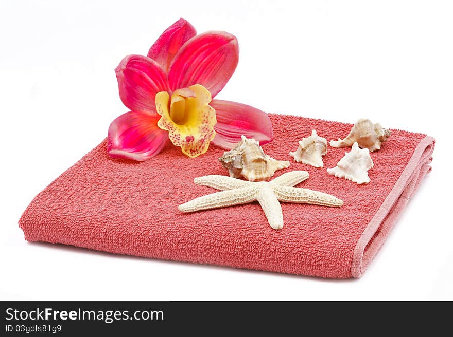 Orchid towel decoration