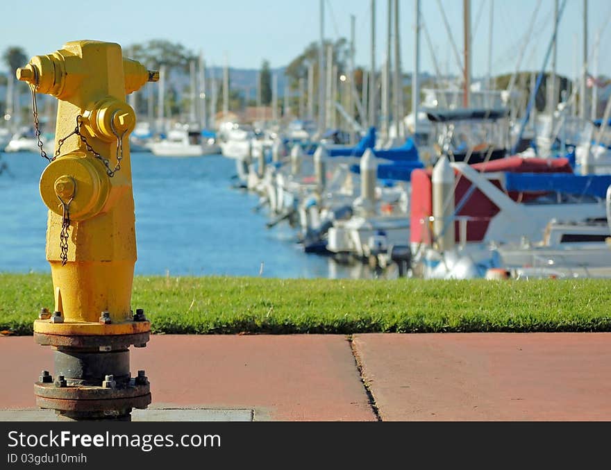 A Fire Hydrant installed at a Marina