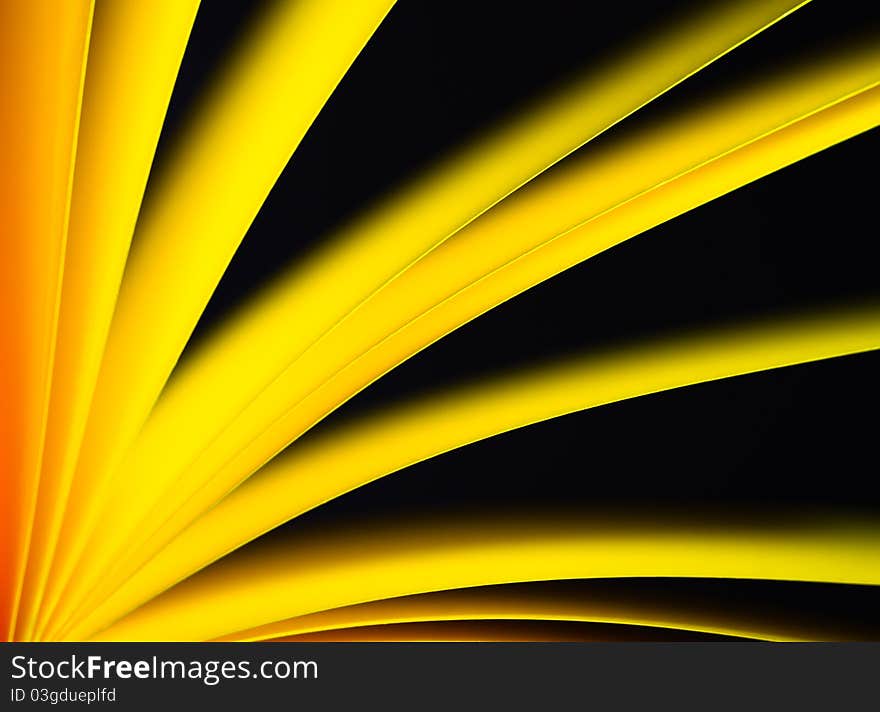 Yellow notepad paper illuminated by LED light with black back. Yellow notepad paper illuminated by LED light with black back