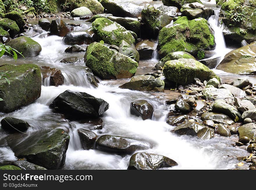 Water flowing down from waterfall. Water flowing down from waterfall