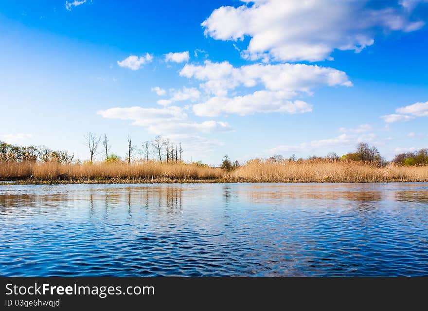 Clouds Reflection On Lake