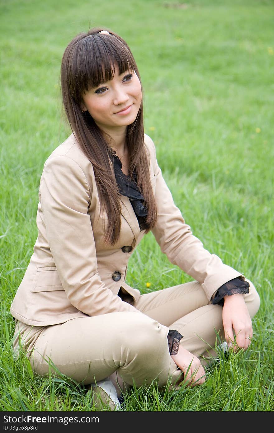 Portrait of a beautiful asian woman outdoor