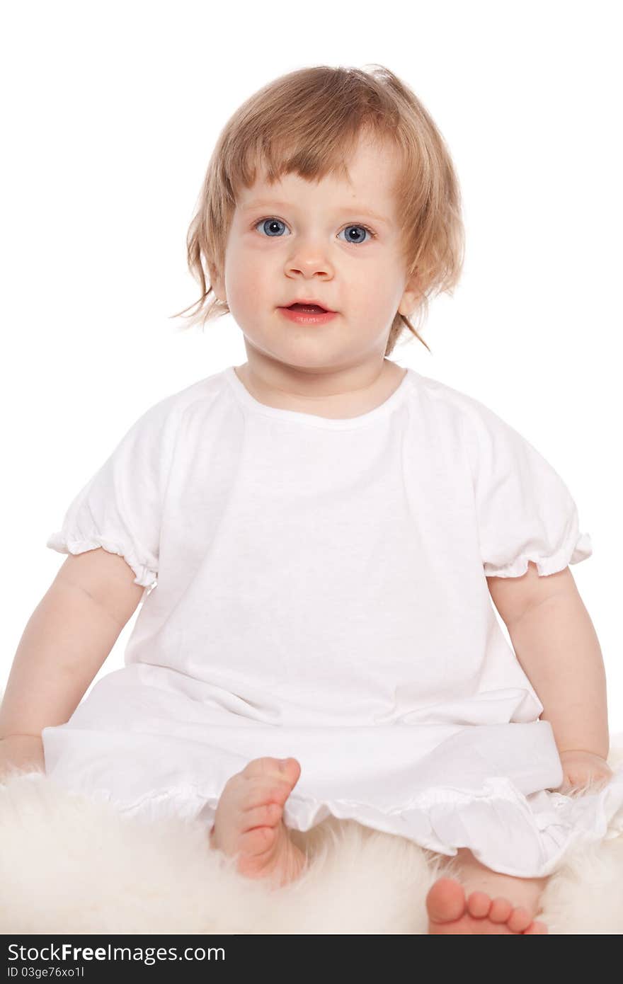 Beautiful baby on white background. Beautiful baby on white background