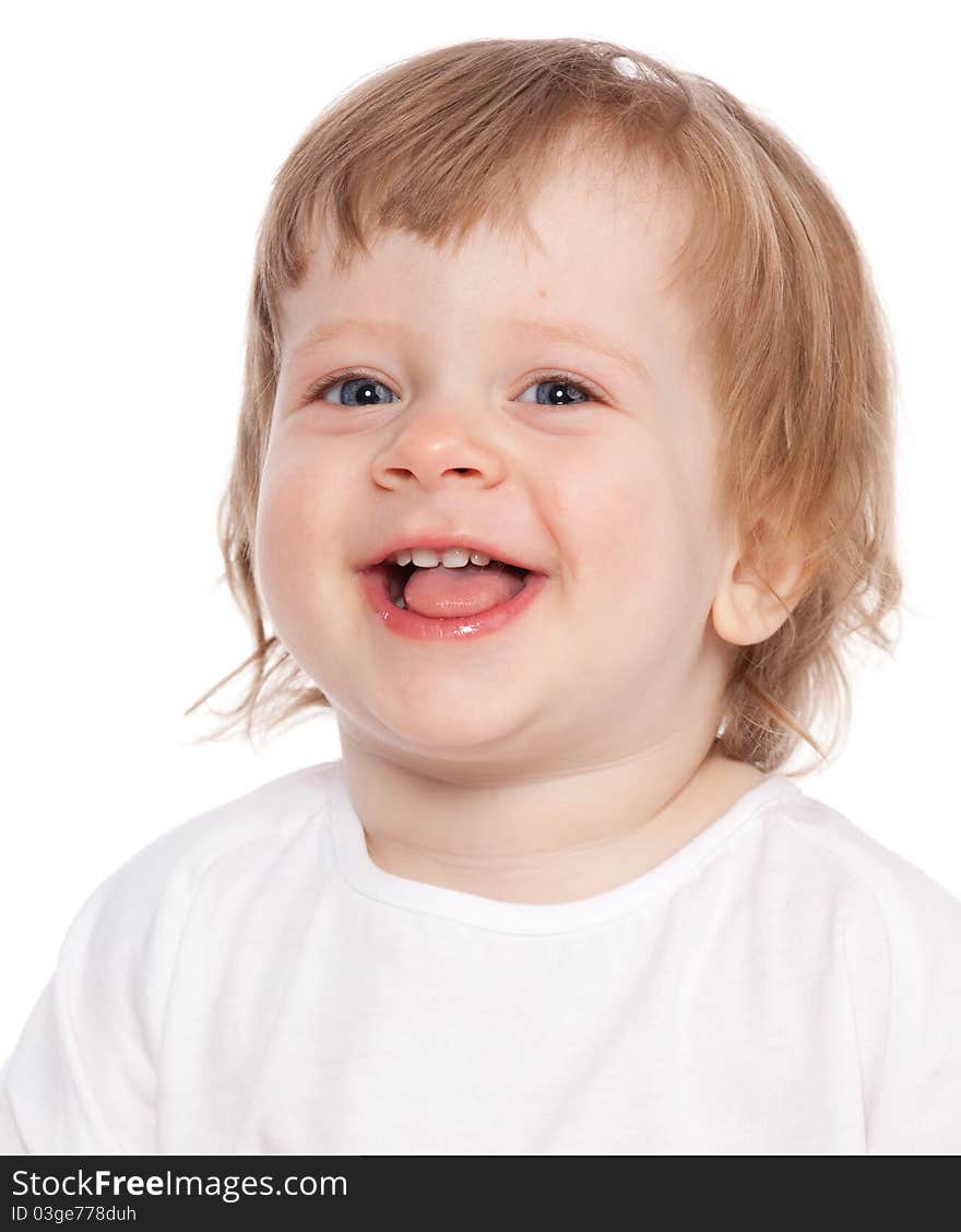 Beautiful baby on white background. Beautiful baby on white background