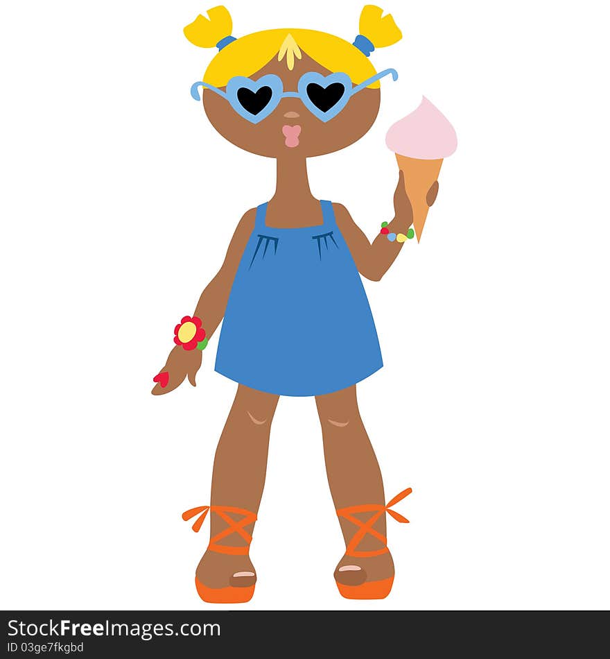 Summer girl with ice cream