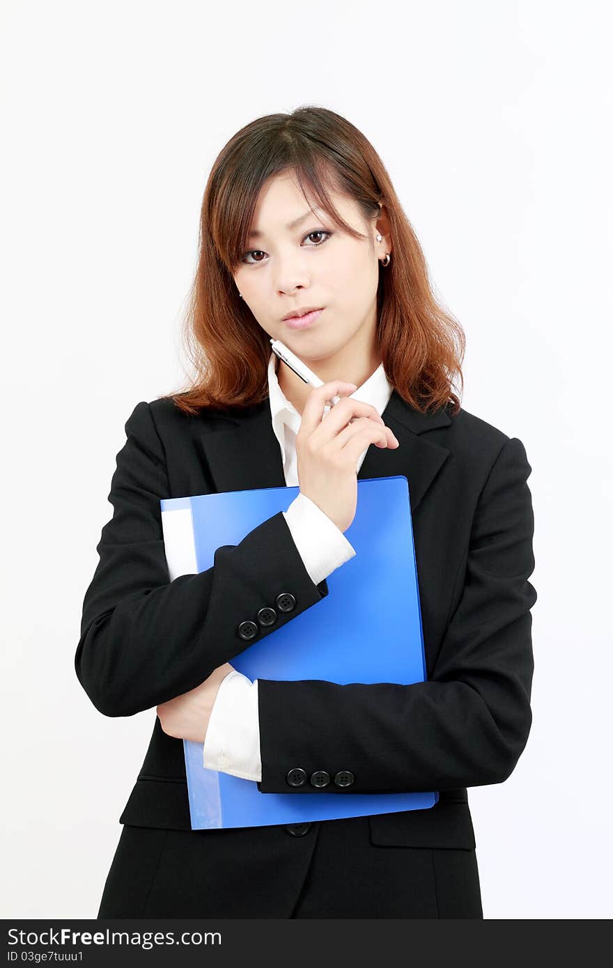 Yuong business woman thinking