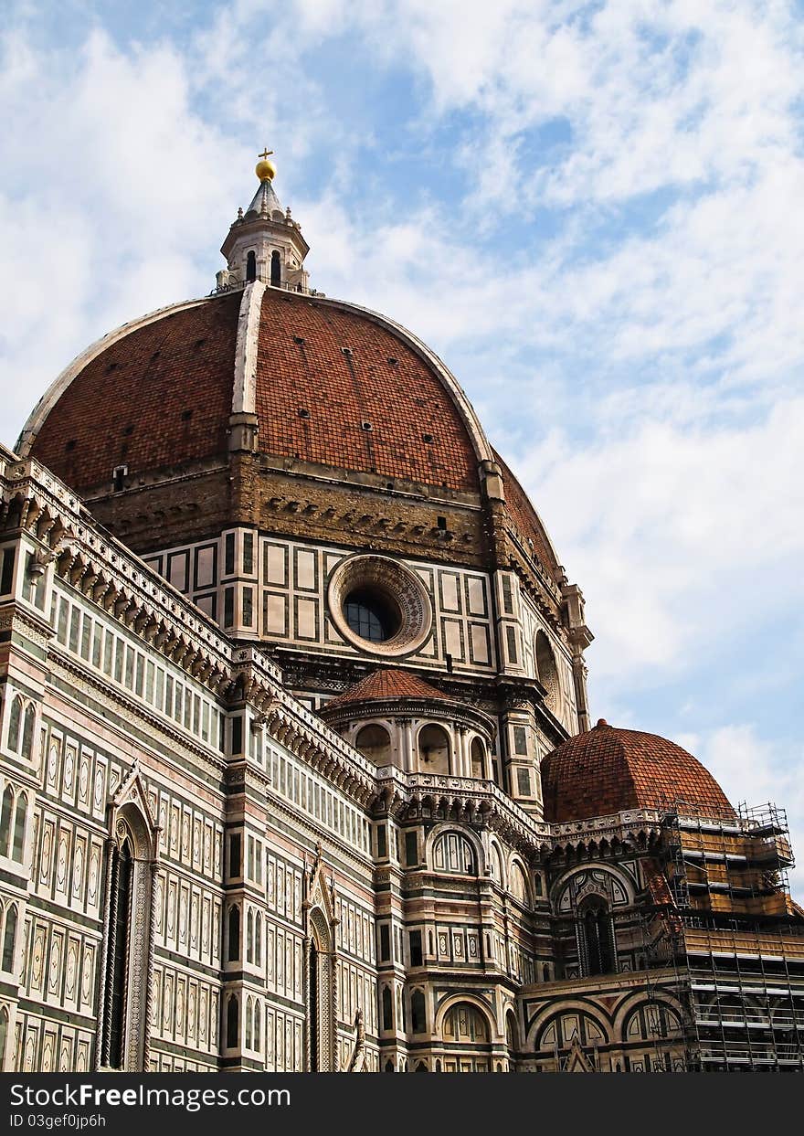 Dome of the Florence Duomo with blue sky (Florence, Italy) Europe. Dome of the Florence Duomo with blue sky (Florence, Italy) Europe