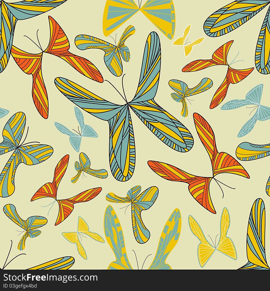 Light vector background with bright multicolor butterfly