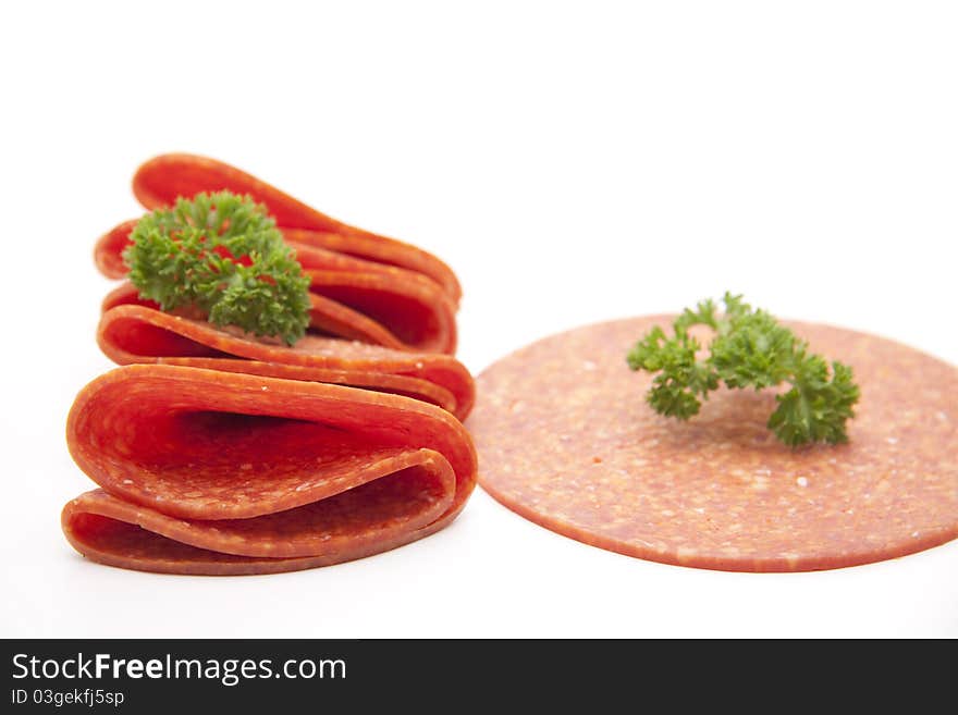 Salami with parsley