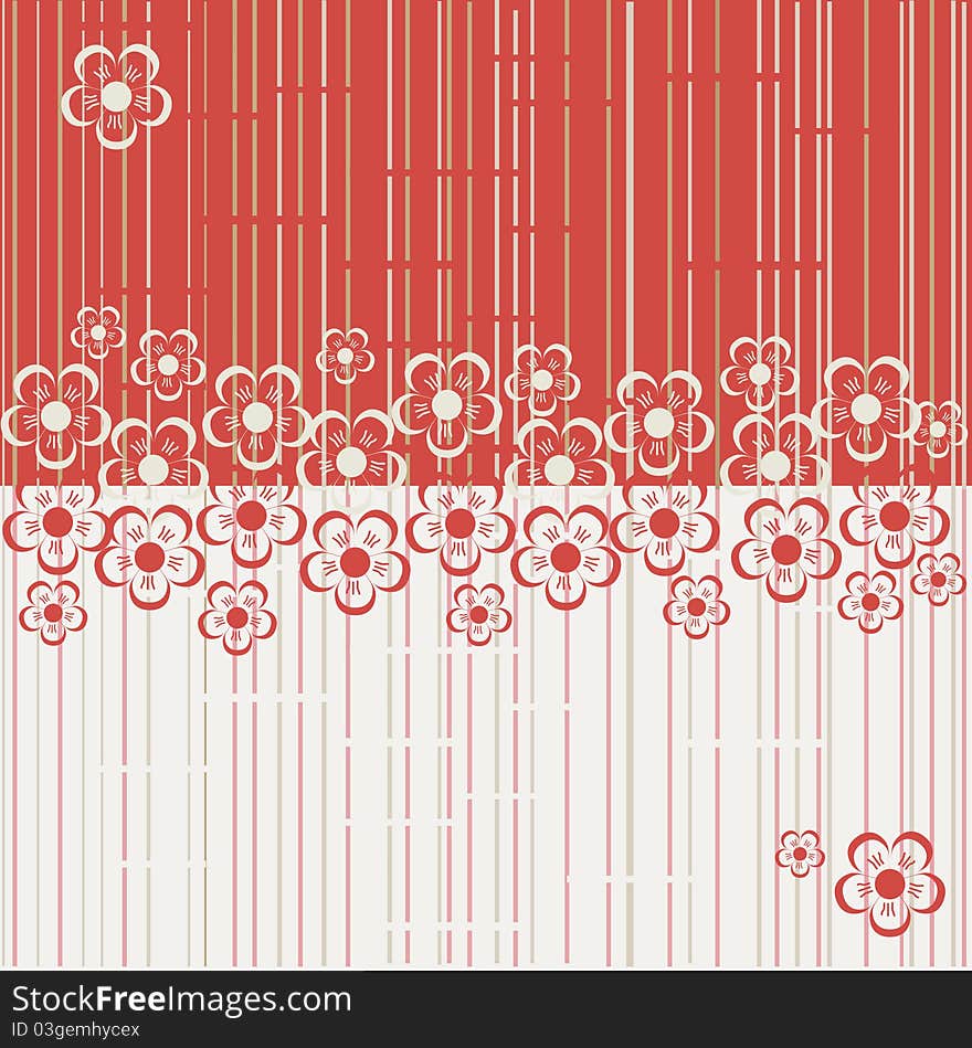 Flower seamless background design in vector