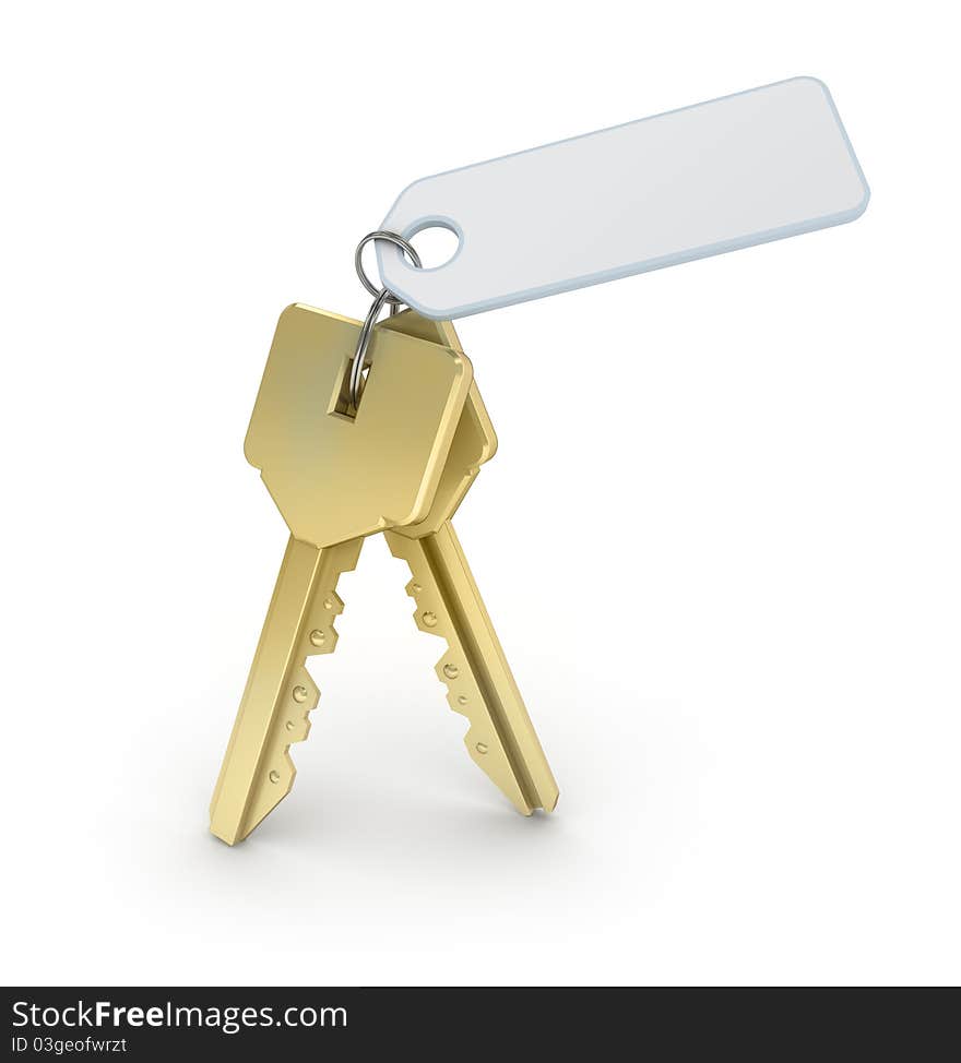 Keys with empty thumb isolated