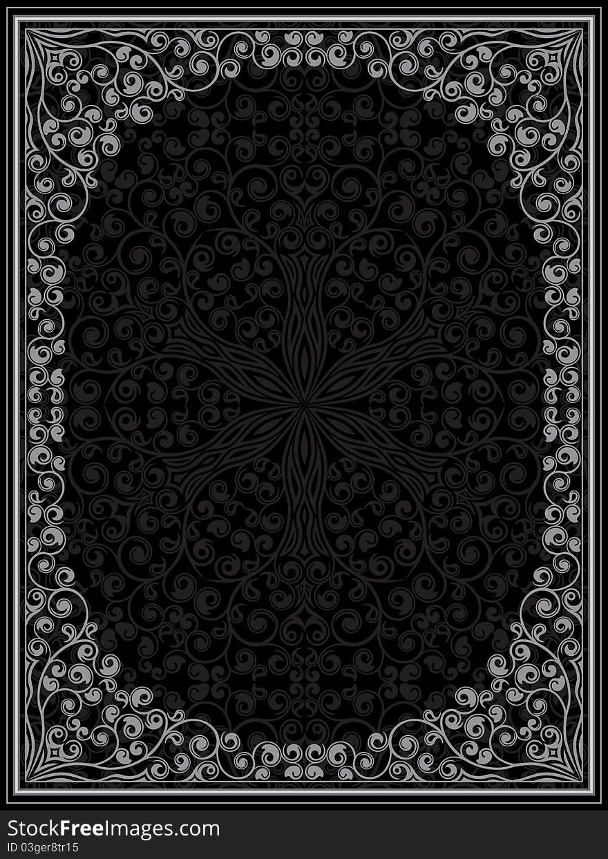 Vintage floral frame. Vector illustration.