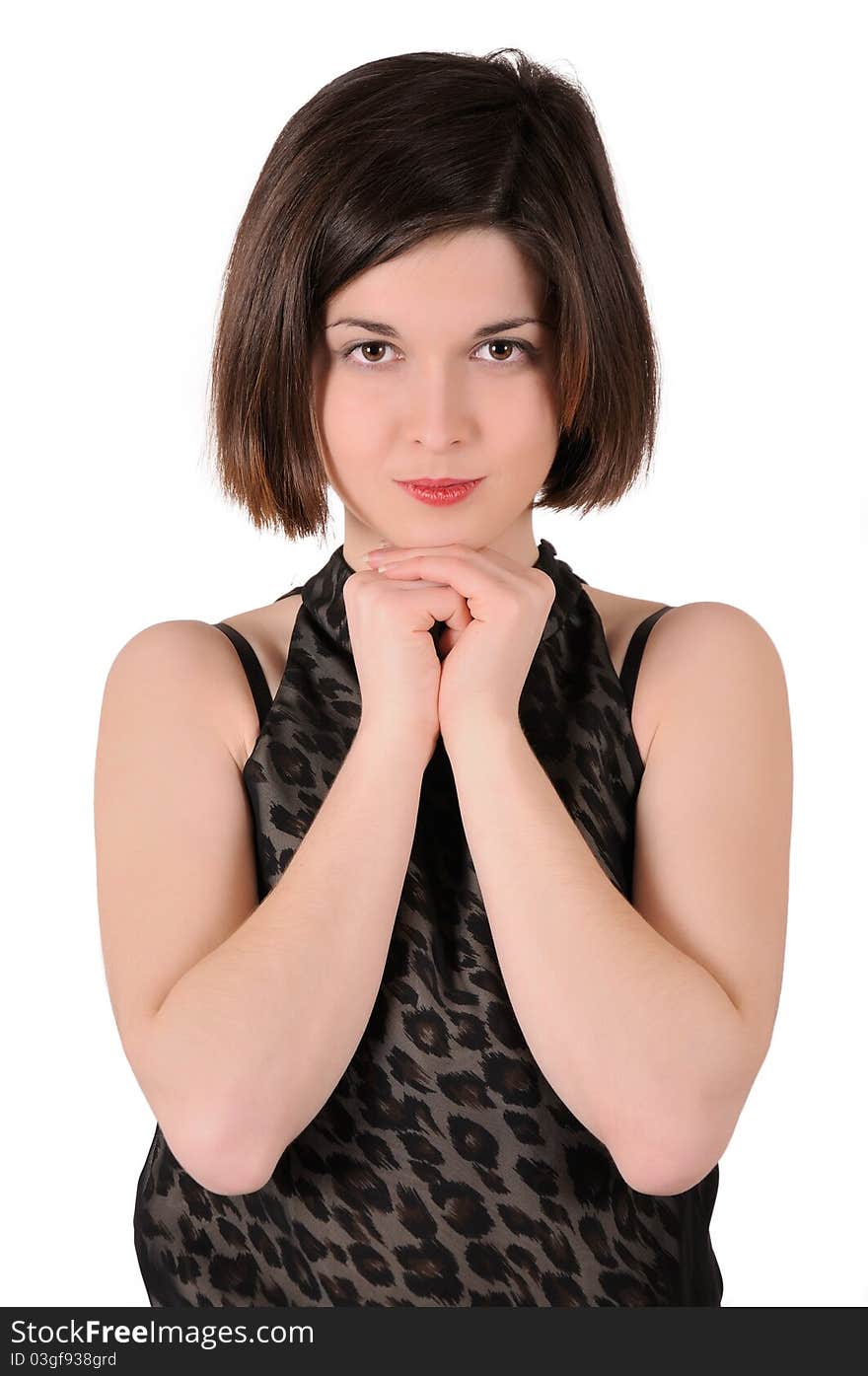 Portrait of a woman isolated on white