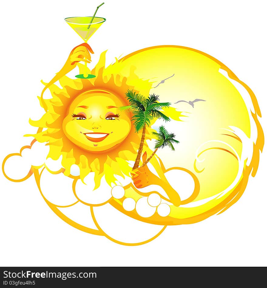 Stylized Sun inviting to relax