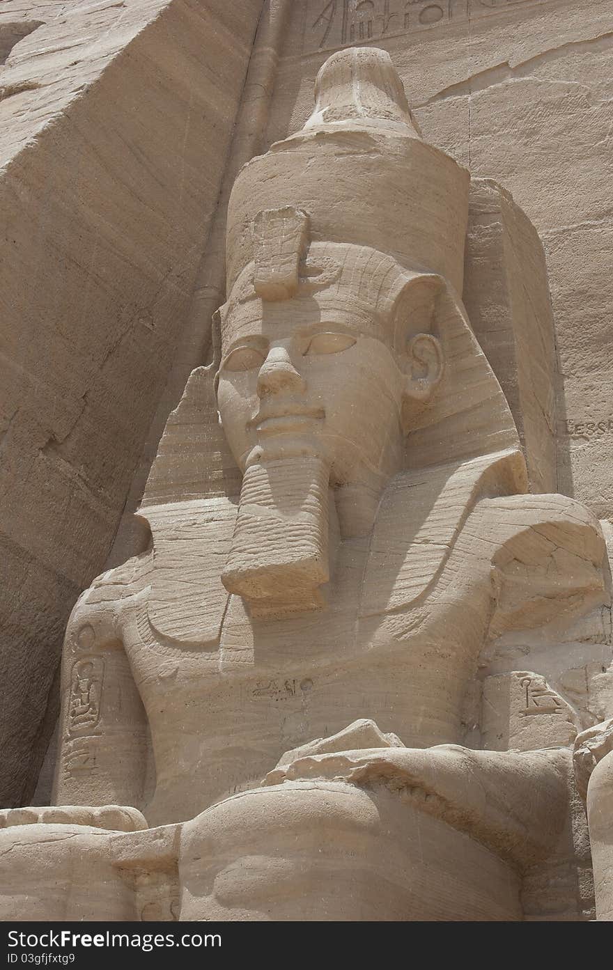 Colossal statue of Ramses II at the entrance to Abu Simbel Temple in Egypt. Colossal statue of Ramses II at the entrance to Abu Simbel Temple in Egypt