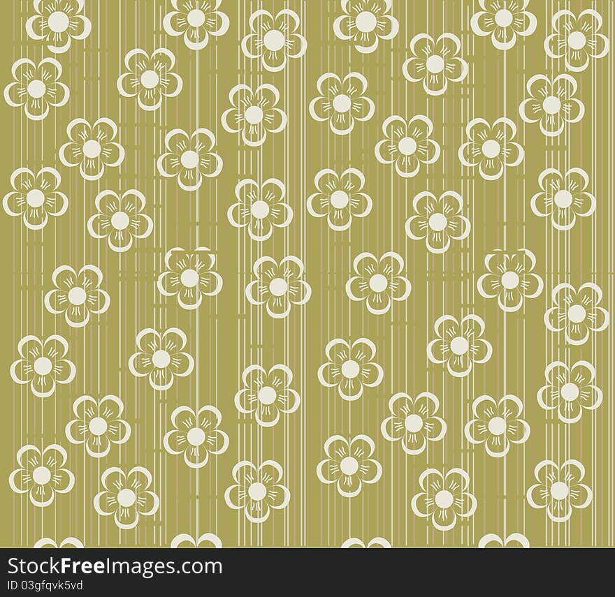 Flower seamless background design in vector