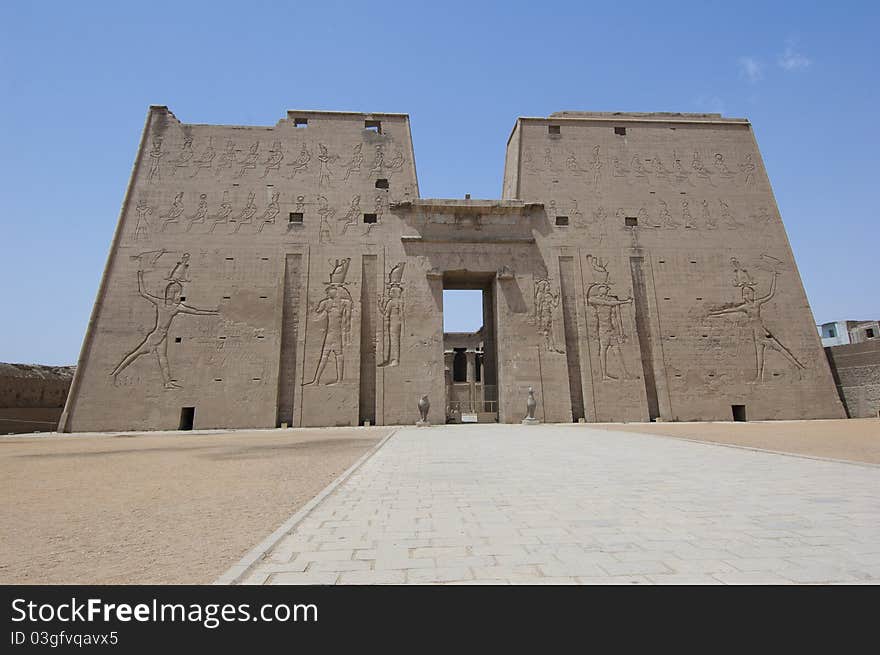 Main Entrance To The Temple At Edfu