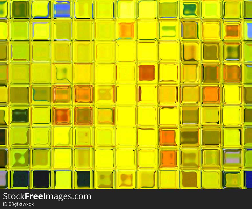 The effect multicolored tiles made of glass. The effect multicolored tiles made of glass