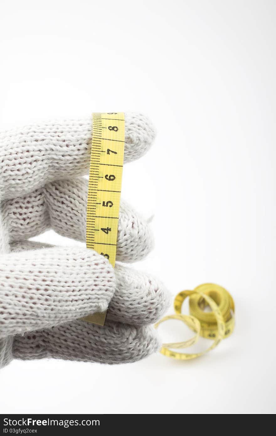 Measuring tape isolated on white background