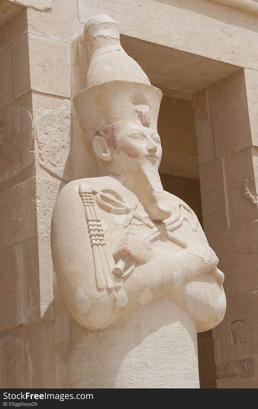 Large statue at the Temple of Hatshepsut in Luxor. Large statue at the Temple of Hatshepsut in Luxor