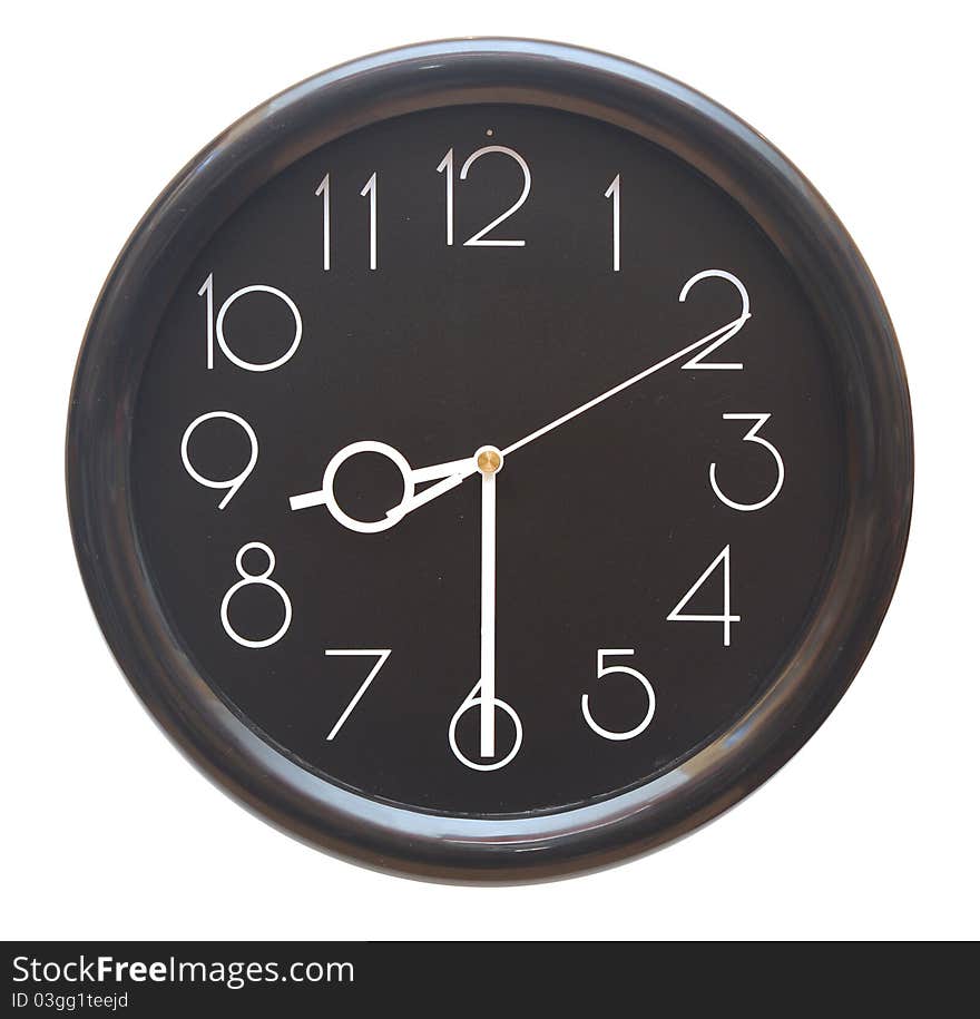 Wall clock on the white background