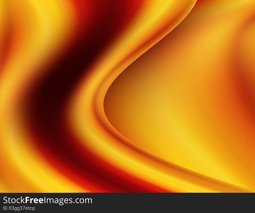 Orange Wave representing movement over orange background