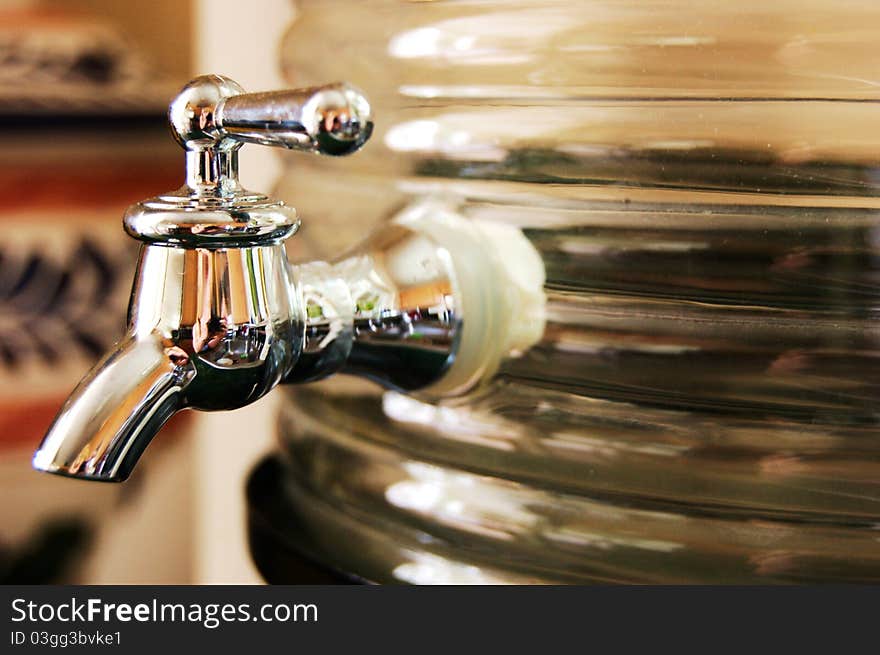 Silver drinking spout for lemonade and ice tea