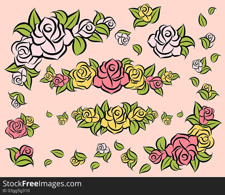 Background With Beautiful Roses.